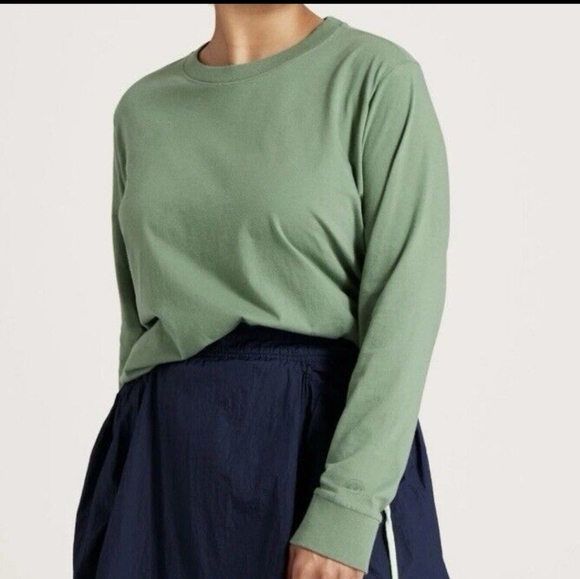 allbirds Tops - Allbirds Women’s Long Sleeve Organic Cotton Tee T-Shirt Hazy Cargo Green nwt